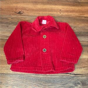 Vintage Red Corduroy Jacket with Black Buttons